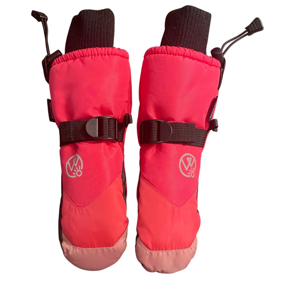 OutdoorMaster Kids Snow Mittens XXXS Age 3/4 Pink Insulated Winter Ski Gloves